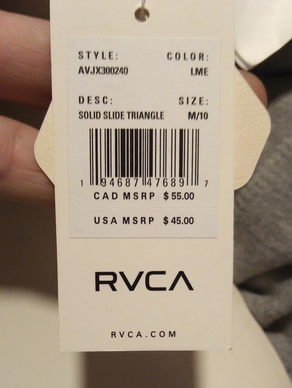 RVCA Lime Yellow Triangle Bikini Top
